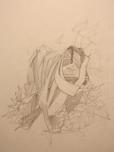 Frontal graphite study of the metal horse