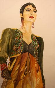 Fashion illustration Class. fabric interpretation study.